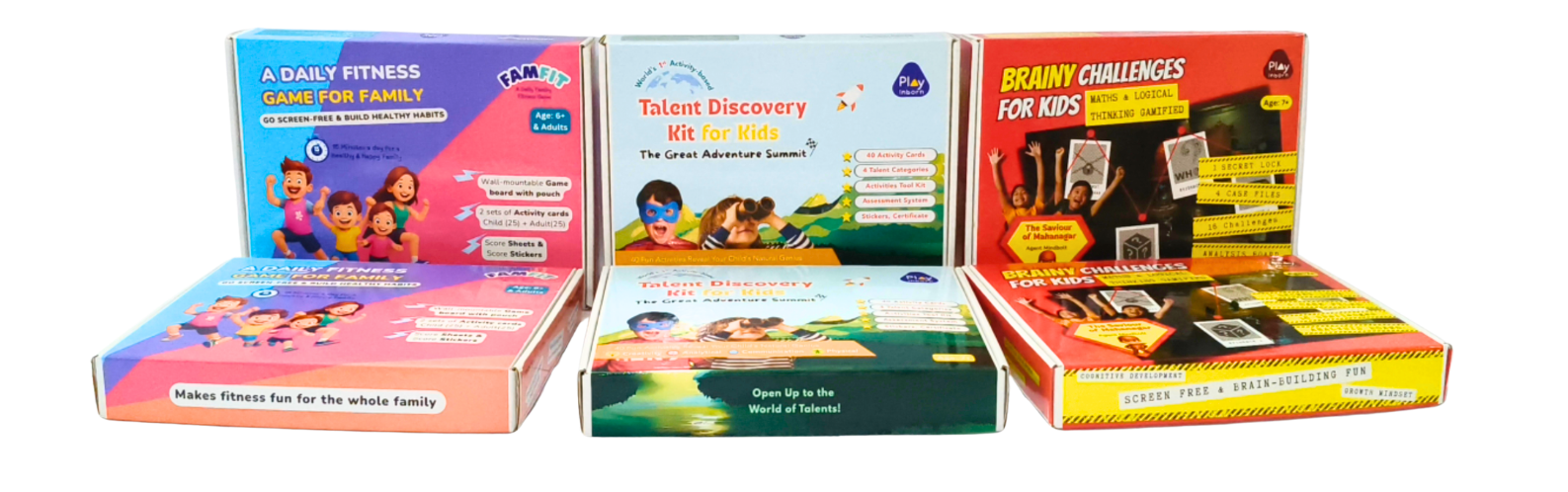 Play Inborn Products - FamFit, Talent Discovery Kit, and Brainy Challenges